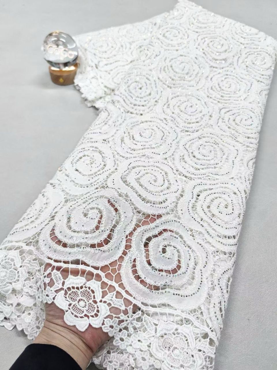 Luxury Rose swirl lace fabric-5 yard