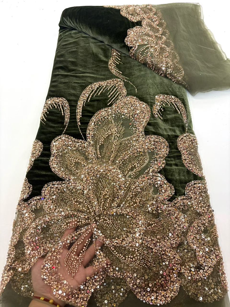 Velvet Embellished with Gold Beadwork