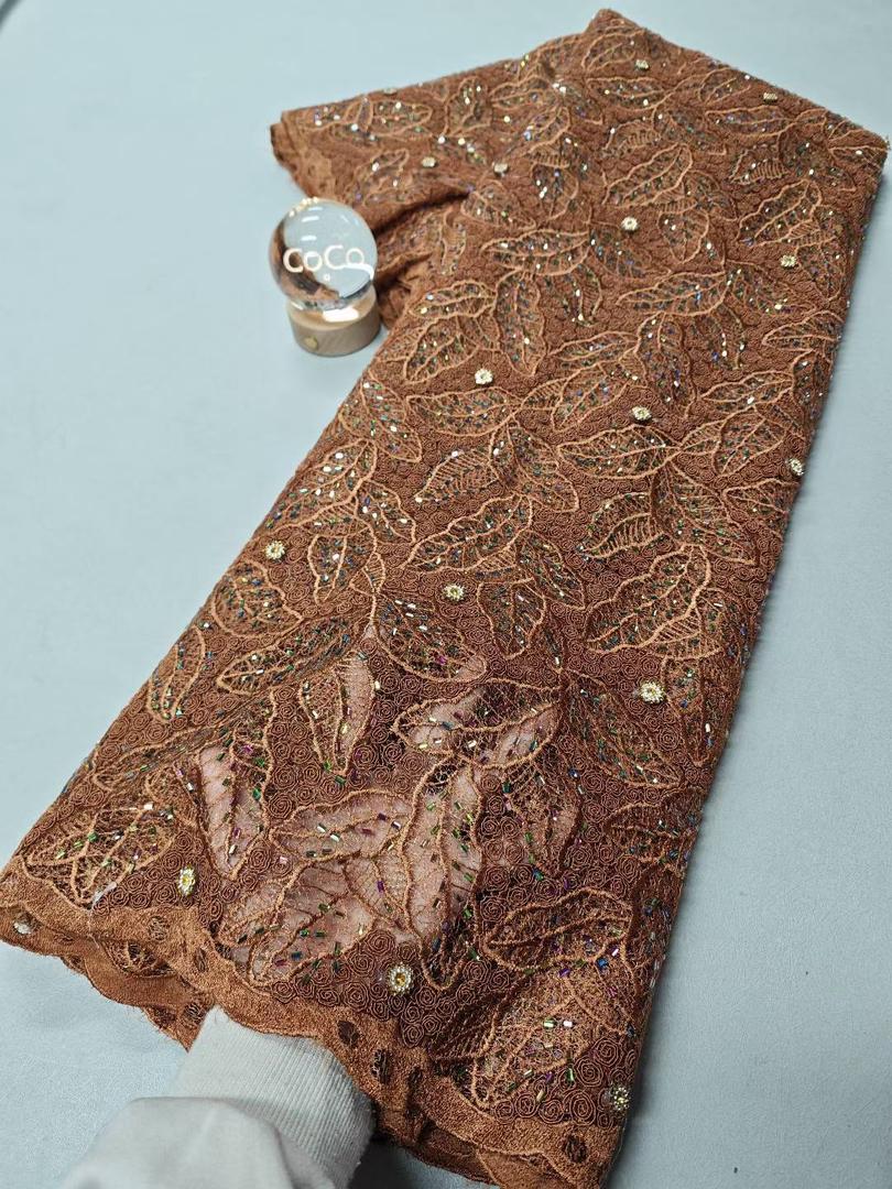 Luxury French Lace Fabric in Dusty-Luxury Embroidery