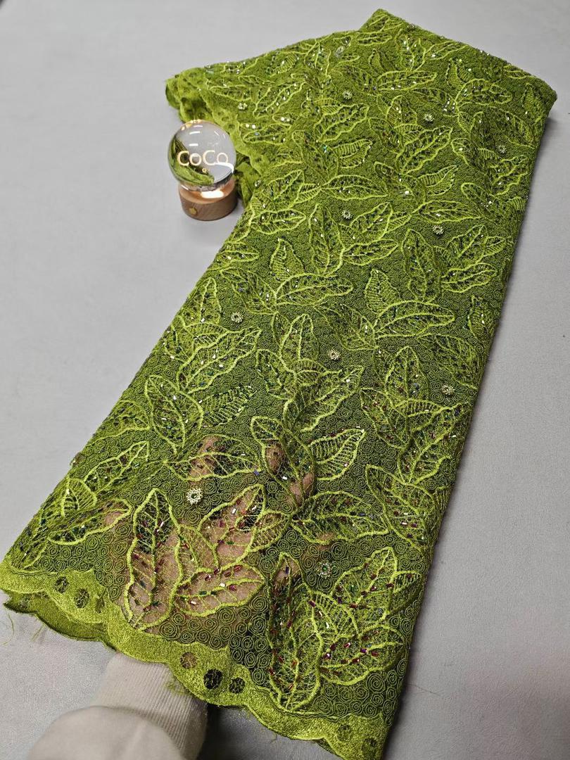 Luxury French Lace Fabric in Dusty-Luxury Embroidery