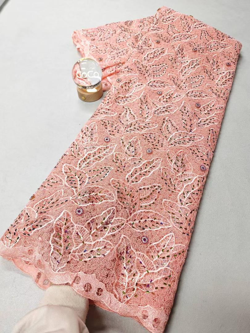 Luxury French Lace Fabric in Dusty-Luxury Embroidery