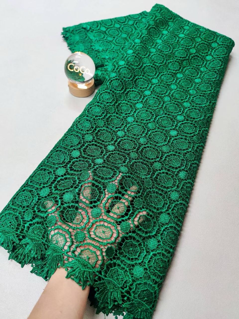 French Tulle Lace with circular Embroidery-5yards