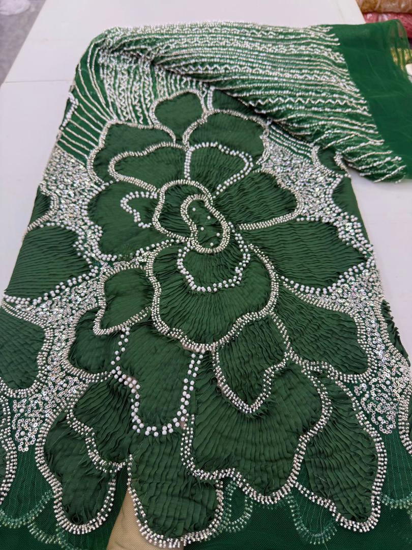 Luxury Beaded Lace Fabric-Premium Hand Embroidery
