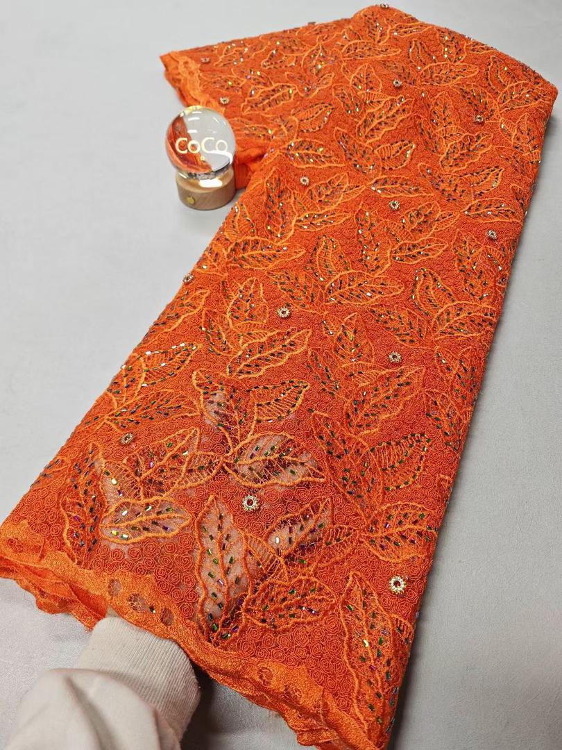 Luxury French Lace Fabric in Dusty-Luxury Embroidery