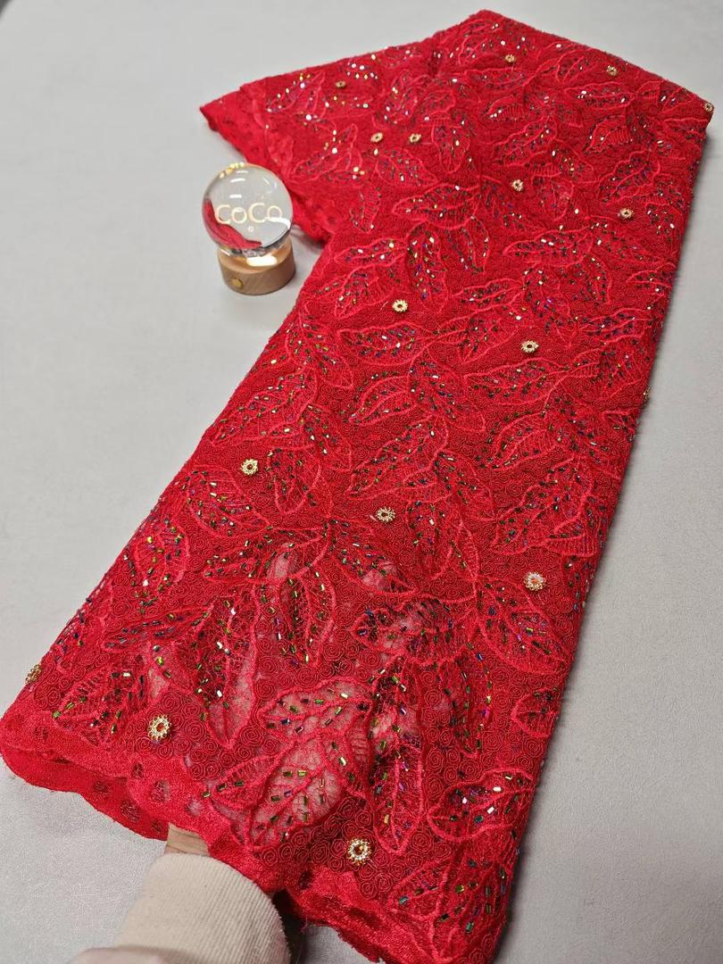 Luxury French Lace Fabric in Dusty-Luxury Embroidery